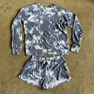 Blue tie-dye pajamas